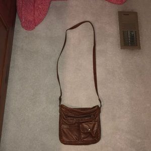 Faux leather cross body bag